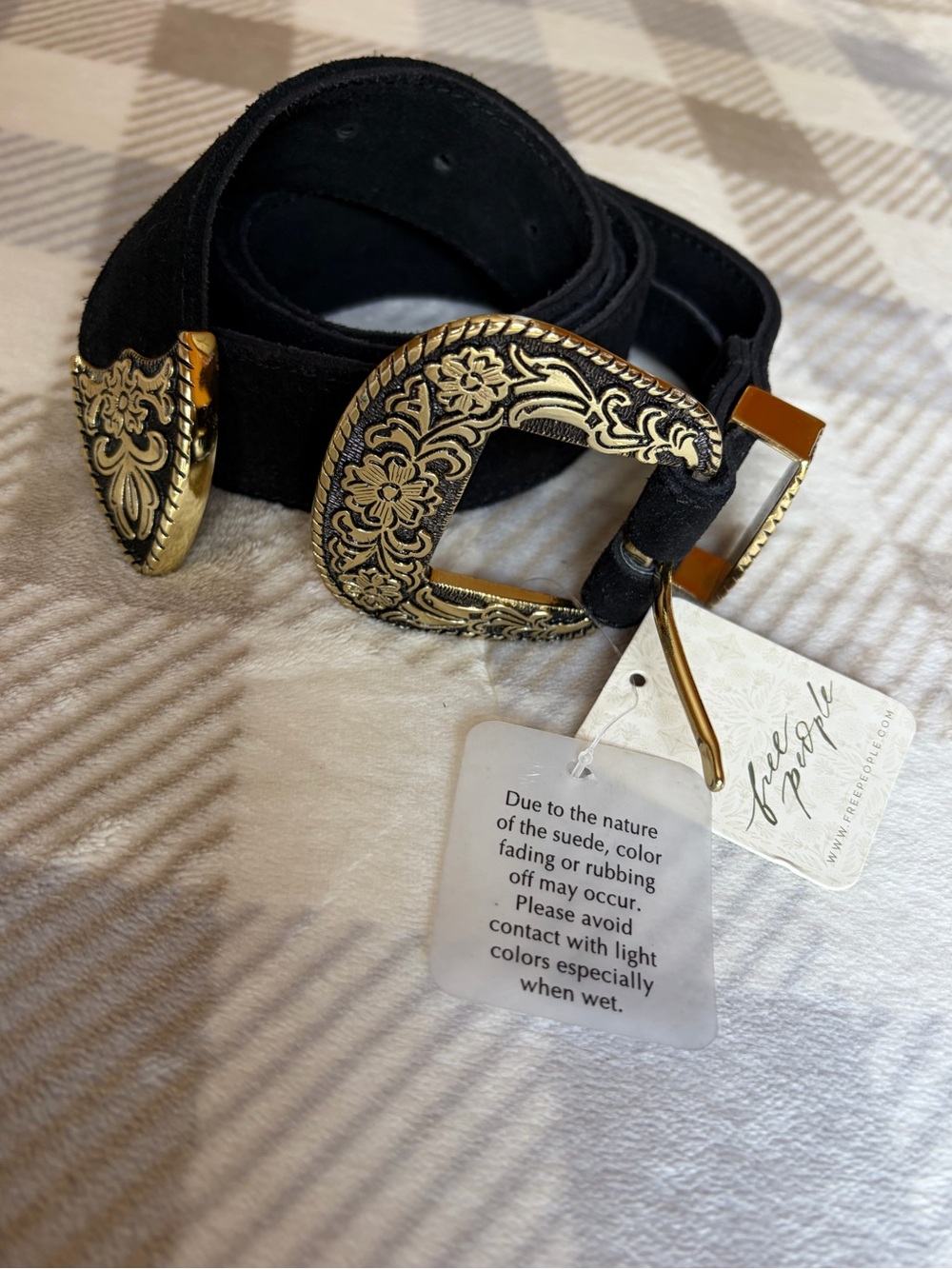 Free people black suede belt - Picture 3 of 4